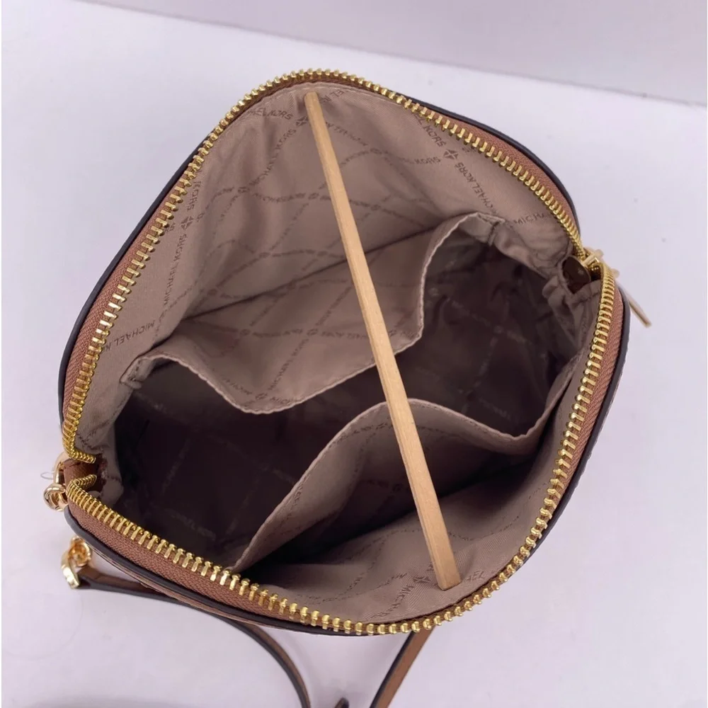 Michael Kors Jet Set Travel Medium Dome Crossbody Leather Luggage